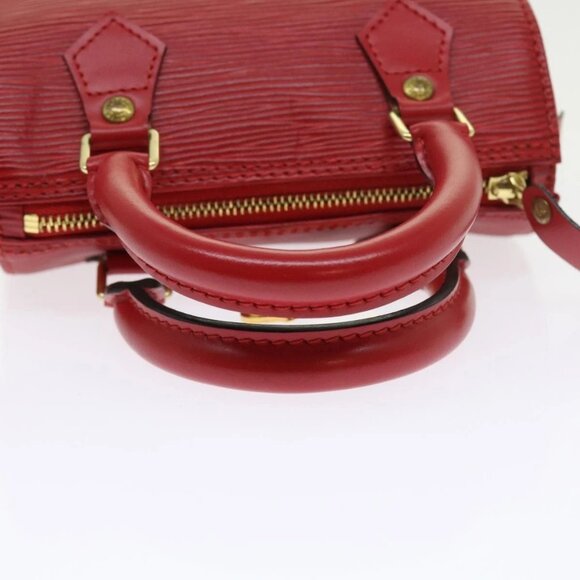 LOUIS VUITTON Epi Mini Speedy Hand Bag SPO 2way Red LV Auth 56797SM - Picture 8 of 15